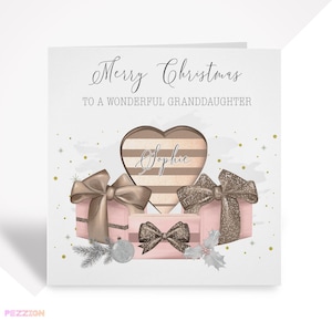 Personalisierte Weihnachtskarte mit Namen - Elegante Weihnachtskarte für Tochter, Mutter, Freundin, Enkelin, Nichte | Kundenspezifisches Geschenk Design