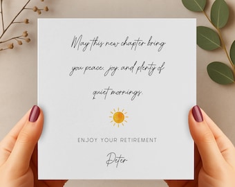 Personalised Retirement Card – Happy Retirement, Best Wishes, New Chapter, Congratulations Card for Colleague, Friend or Family