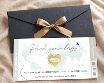 Personalised Scratch Reveal Boarding Pass – Surprise Holiday Reveal Gift for Birthday, Anniversary, Honeymoon, Christmas