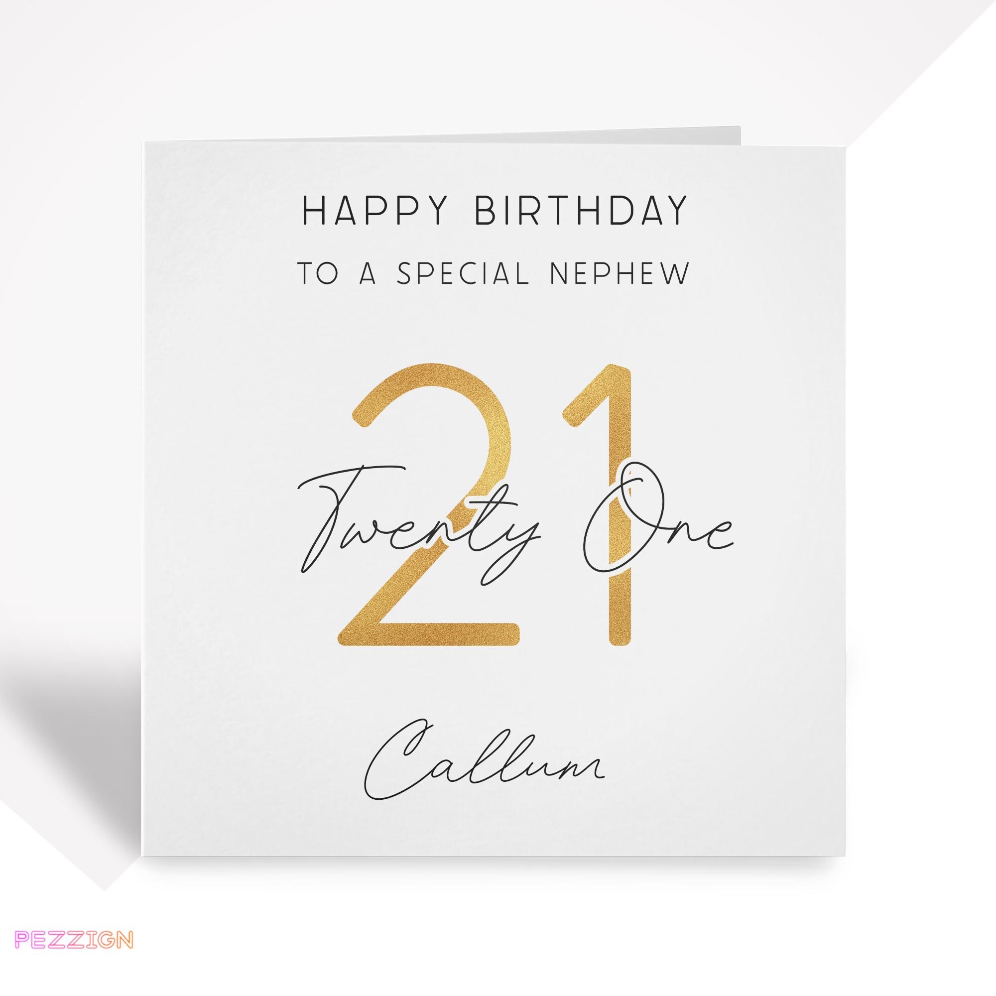 Personalised 21st Birthday Card – Special Milestone Card for Son
