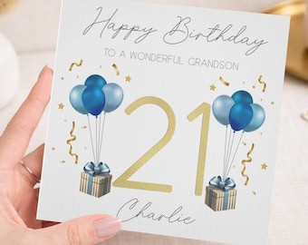 Personalised 21st Birthday Card for Son, Grandson, Nephew | Gift For Him