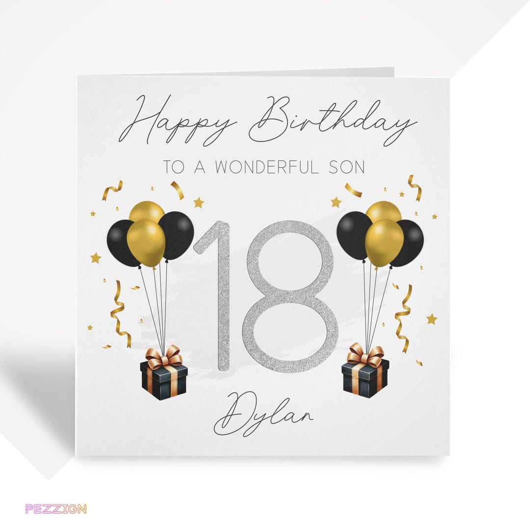 Personalised 18th Birthday Card - for Him, Son, Grandson, Nephew ...