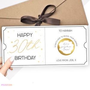 à gratter personnalisée 30e anniversaire - Cadeau surprise pour les concerts, les vacances, les escapades d'un week-end | Cadeau unique pour lui ou elle