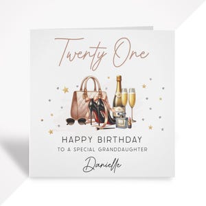 Carte d'anniversaire pour fille, soeur, petite-fille, nièce | 18, 21, 30, 40, 50 | Cadeau fait main de luxe pour elle