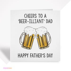 Carte personnalisée pour la fête des pères - Carte de bière amusante pour papa, beau-père ou grand-père - Cadeau de blague jeu de mots pour amateur de bière