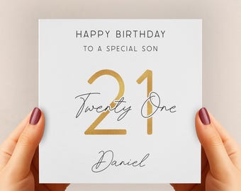 Personalised 21st Birthday Card – Special Milestone Card for Son
