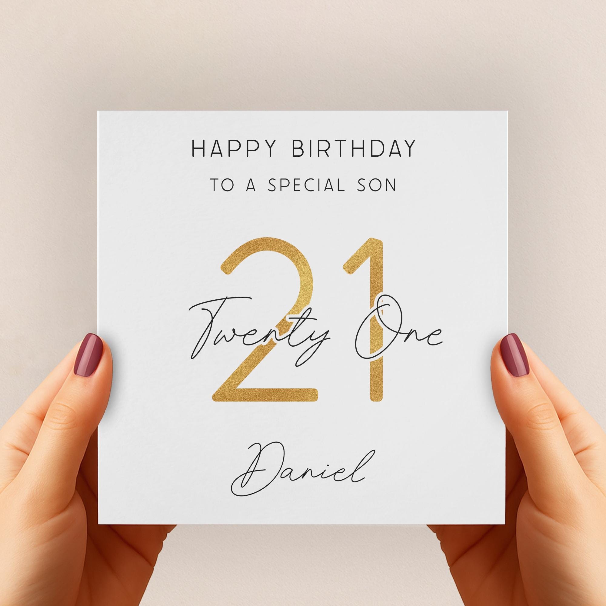 Biglietto di auguri personalizzato per il 21° compleanno di figlio e nipote, biglietto di auguri unico pop-up in una scatola - Italia