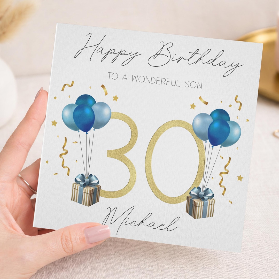 Personalised 30th Birthday Card for Him, Milestone Card for Son ...
