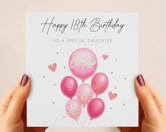Personalised 18th Birthday Card, 18th Birthday Gift for Her, Daughter, Sister, Friend – Female Keepsake Card