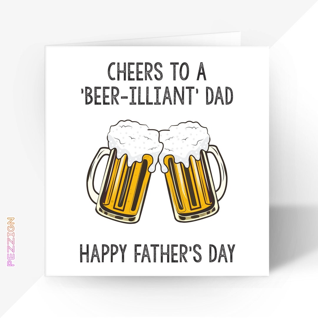 Personalised Beer Father's Day Card for Dad, Stepdad, Grandad Dad Joke