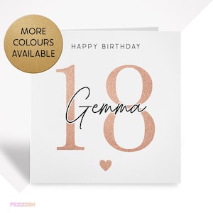 Personalised 18th Birthday Card for Girl – Custom Name Card for Daughter, Granddaughter, Niece, Sister, Friend – 18th Birthday Gift for Her