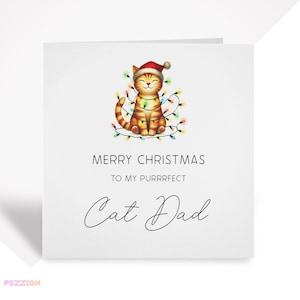 Carte de Noël du chat | Carte de Noël drôle de chat pour la maman de chat, le papa, le parent, la gardienne ou une relation personnalisée | Cadeau personnalisé chat mignon