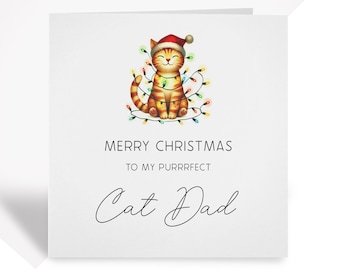 Christmas Card from the Cat | Funny Cat Xmas Card for Cat Mum, Dad, Parent, Sitter, or Custom Relation | Personalised Cute Cat Gift