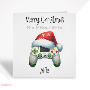 Gaming Weihnachtskarte für Sohn, Enkel, Neffe, Bruder oder Freund - Personalisierte Gamer Controller Weihnachtskarte für Jungen
