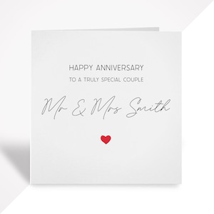 Tarjeta de aniversario de bodas personalizada / Regalo único hecho a mano / Celebración del primer año juntos