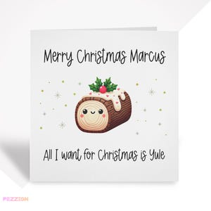 Carte de Noël pour petit ami, petite amie, femme, mari, partenaire | Carte de Noël drôle de bûche de Noël | Carte de joyeux Noël pour lui ou elle