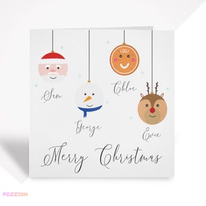 Cartão de Natal personalizado para a família - Nomes de enfeites personalizados, presente de lembrança de Natal exclusivo - para mamãe e papai, avó, avô, vizinhos, casais