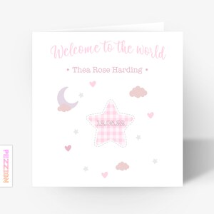 Nouvelle carte bébé personnalisée, nouvelle carte bébé fille, carte nouveau parent, carte de félicitations, carte bébé, carte nouveau-né, carte souvenir