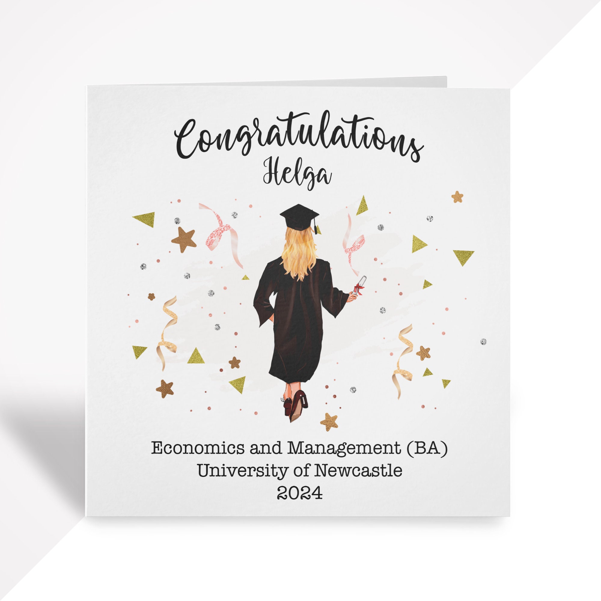 Personalised Graduation Card, University Card, Congratulations Card ...
