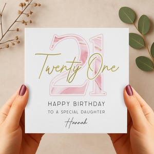 Carte personnalisée 21e anniversaire, cadeau 21e anniversaire pour elle, fille, soeur, amie - carte souvenir femme