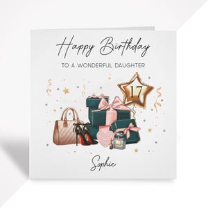 Carte d'anniversaire pour fille, soeur, petite-fille, nièce | 18, 21, 30, 40, 50 | Cadeau fait main de luxe pour elle