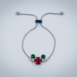 Crystal Mouse Christmas Colors Red and Green Jewelry | Bracelet | Earrings | Necklace | Ring | Hair Pins