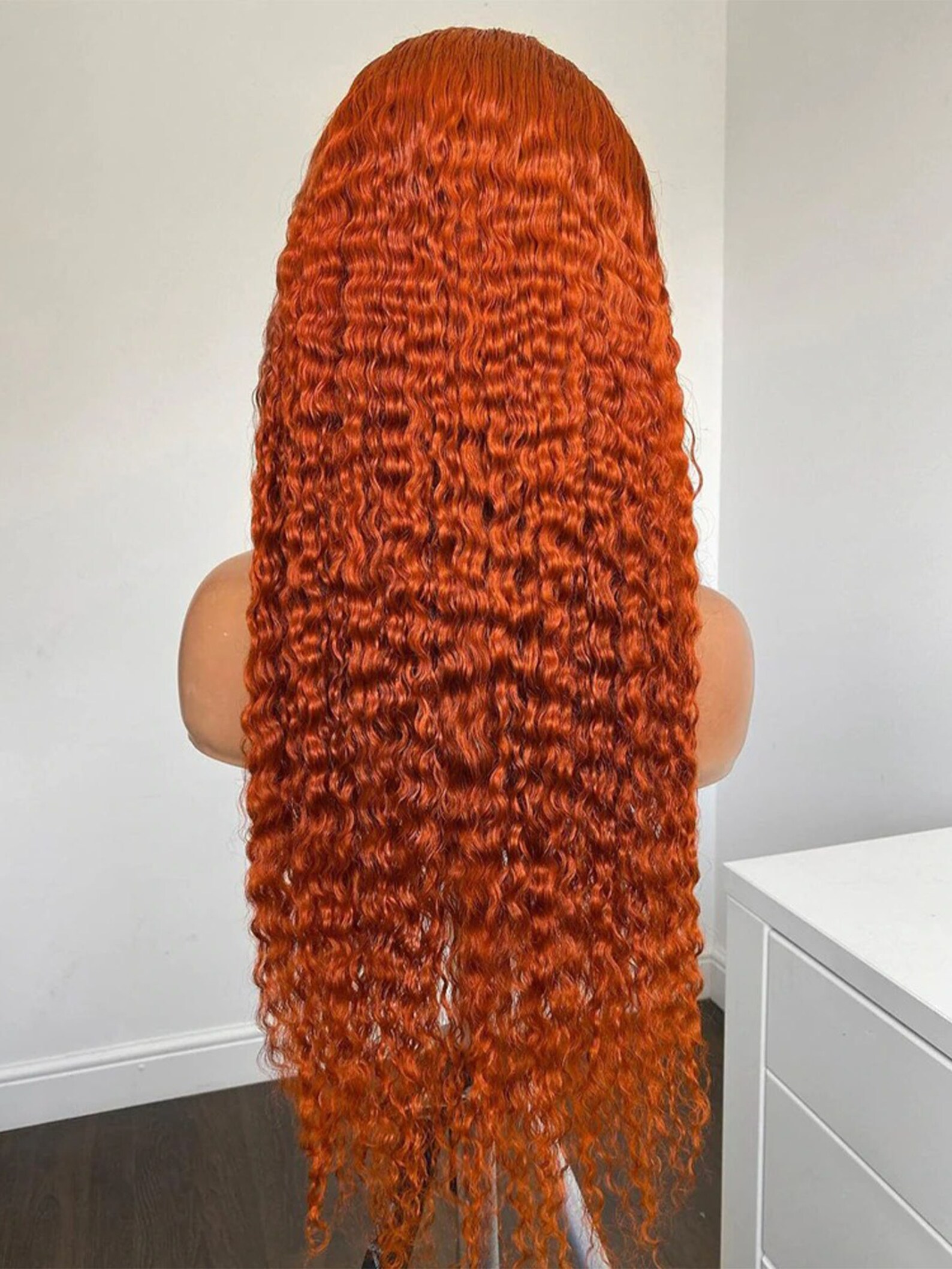 Ginger Orange Lace Frontal Synthetic Hair Wig 26Inch Deep Wavy Etsy