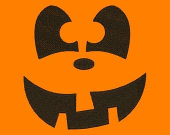 Happy Jack O Lantern Pumpkin Face I Halloween Embroidery Designs 4X4 and 5X7 Included - Instant Download