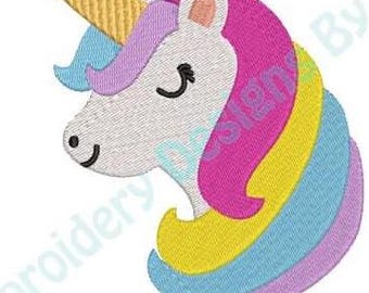 Motif de broderie Machine tête II Licorne 4 x 4 et 5 x 7 téléchargement immédiat