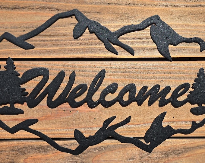 WELCOME SIGN | Reflection | Mountain Scene