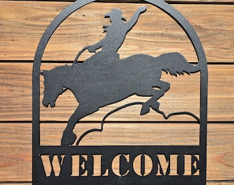 WELCOME SIGN | Bucking Bronco | Western