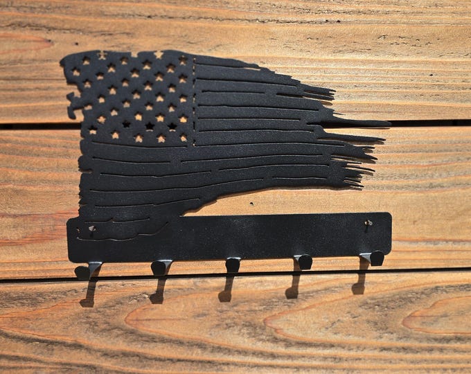 TATTERED FLAG | Key Rack | USA | Patriot | Freedom