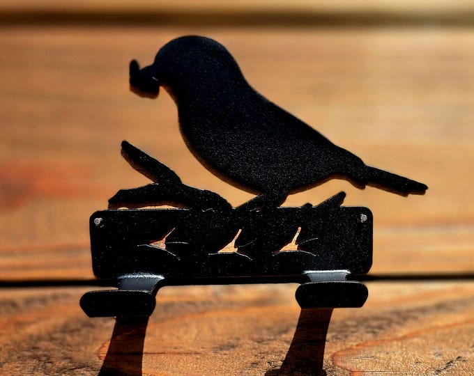 BLUEBIRD W/WORM | Towel Holder | Coat Rack | Leash Holder | Birds