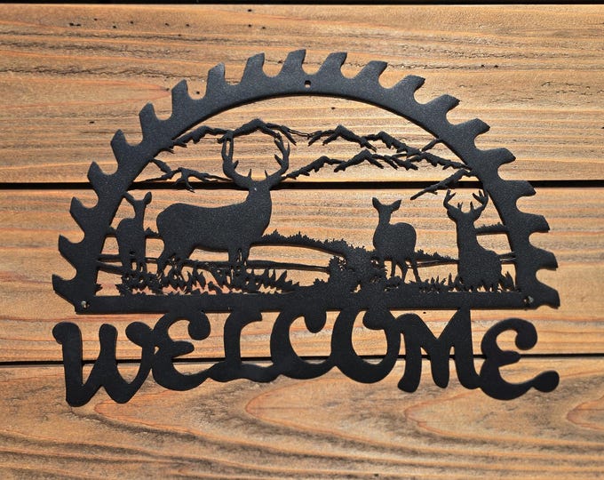 WELCOME SIGN | Deer | Half Saw
