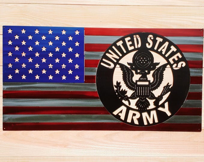 PATRIOTIC SIGN | Army Flag | Steel Flag