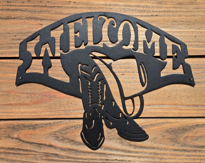 WELCOME SIGN | Western | Cowboy | Boots