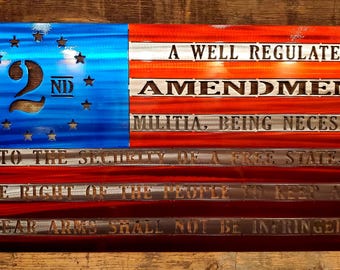 PATRIOTIC SIGN | 2ND Amendment Flag | Steel Flag