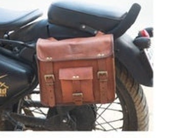 Leder-Fahrradtaschen-Paar, Satteltasche, Fahrradtasche, Gepäckträgertasche in brauner Farbe