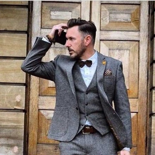 Men Grey Tweed Suit 3 Piece Beach Wedding Suit Groom Wear Suit - Etsy