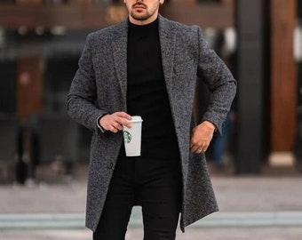 long tweed jacket mens