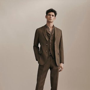 Brown Suit for Men Slim Fit Suit for Office Wear Party Wear - Etsy