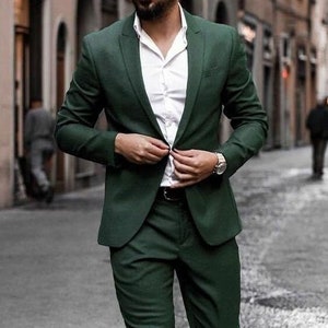 Green Suit for Men 2 Piece Suit for Prom Wedding Office - Etsy