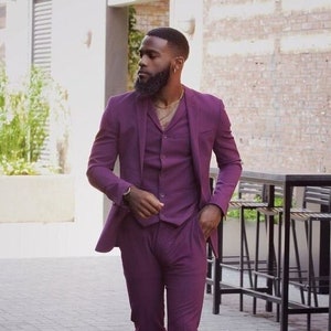 Men Purple Suit Beach Wedding Suit Groom Wear Suit Prom Suit - Etsy