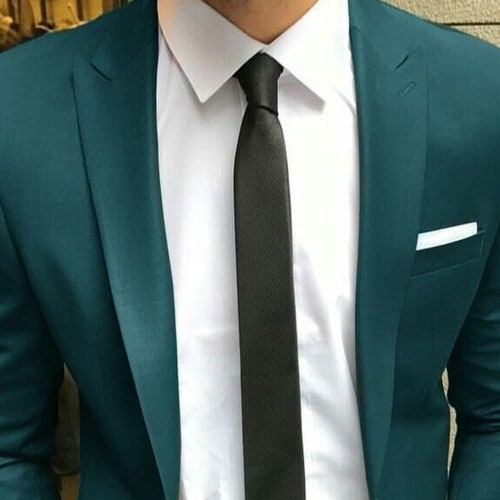 Teal Blue Men Suit Groomsmen Suit Wedding Groom Wear Dinner - Etsy