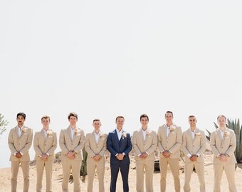 man beige and blue suit,2 piece suit,wedding prom dinner party wear suit,groom & groomsman suit,customize suit, summer suit