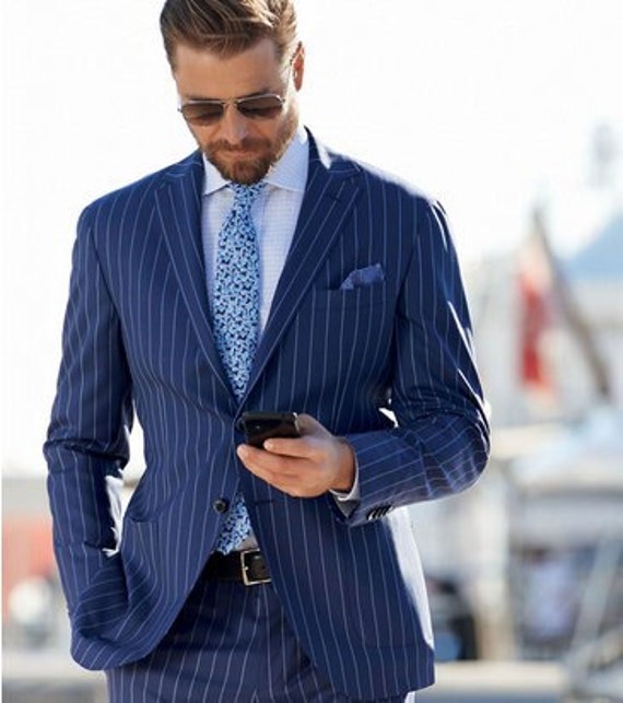 Men's Pinstripe Suits Online - Hockerty