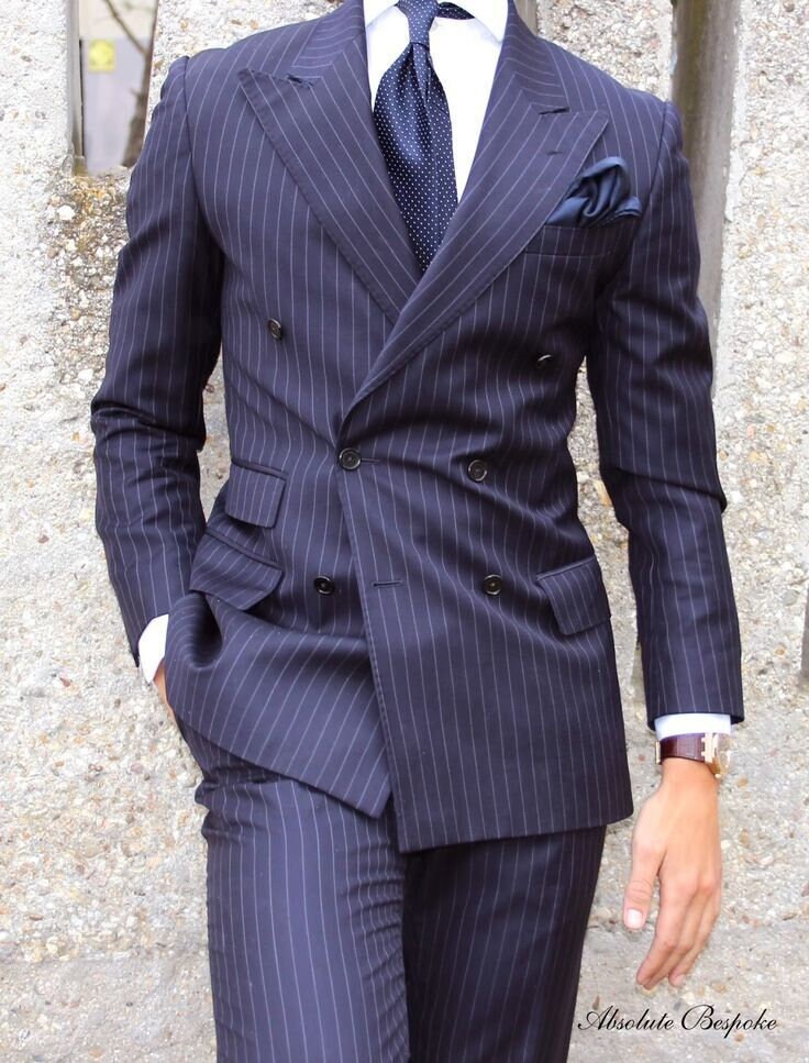 Man Blue Striped Suit Wedding Suit for Groom and Groomsmen - Etsy