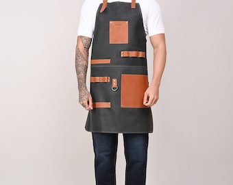 Designer apron Protective Clothing Aprons Gift for him Genuine Leather aprons Customized leather apron Apron For Men