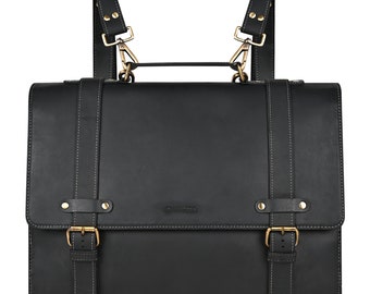 Handgefertigte schwarze Ledertasche Messenger Bag, Vintage-Stil, Lederhandtasche, Umhängetasche, Umhängetasche, individuelle Taschen