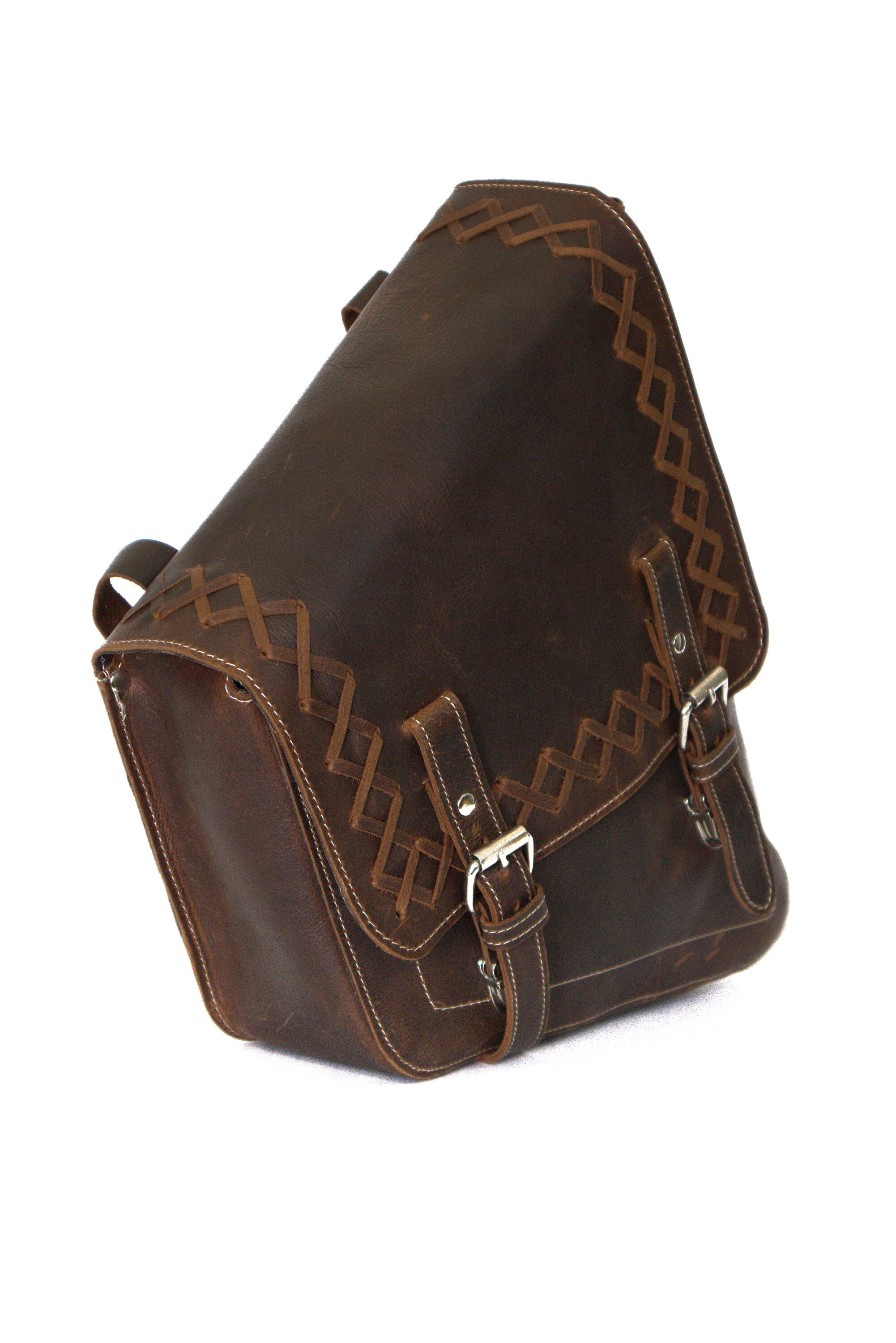 Handmade Brown Leather Bike Bag Pair Saddle Bag Set of 2 Bags Etsy